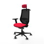 PIQUERAS Y CRESPO Silla de oficina Mardos con mecanismo Sincro/Traslack, Rojo y Negro
