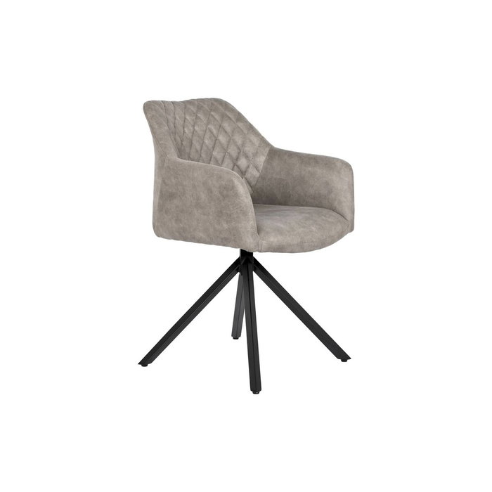 DKD Home Decor Silla de Microfibra y Metal Gris DKD Home Decor Silla de Microfibra y Metal Gris