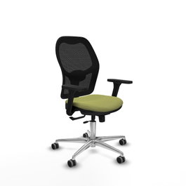 PIQUERAS Y CRESPO Silla de oficina Jorquera con mecanismo Sincro/Traslack Verde oliva y Negro