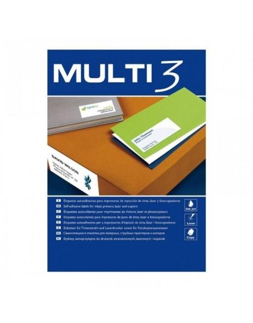 Multi-3 Etiquetas Adhesivas 105x48 mm Inkjet-Láser C-Rectos 12 X 500H Blanco
