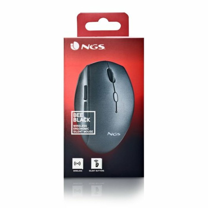 NGS Ratón Inalámbrico Bee Black 1600 DPI