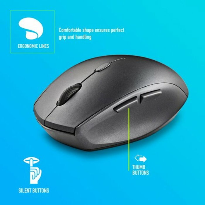 NGS Ratón Inalámbrico Bee Black 1600 DPI