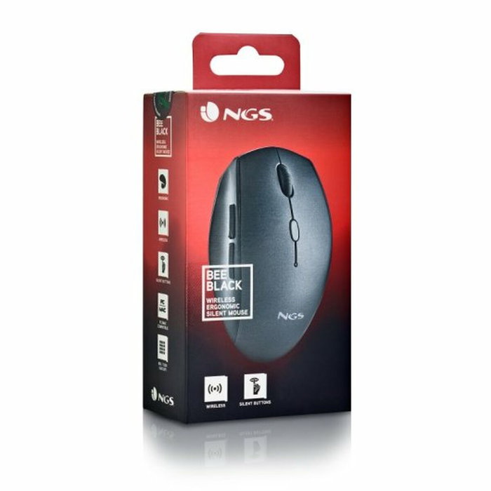 NGS Ratón Inalámbrico Bee Black 1600 DPI