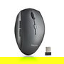 NGS Ratón Ergonómico Inalámbrico 2.4 GHz para Diestros, Silencioso, 5 Botones, 1600 DPI Ajustable, Color Negro, Plug & Play