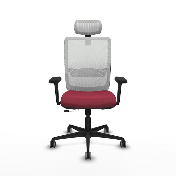 PIQUERAS Y CRESPO Silla de oficina Haches con mecanismo Sincro/Traslack, Granate y Blanco PIQUERAS Y CRESPO Silla de oficina Haches con mecanismo Sincro/Traslack, Granate y Blanco