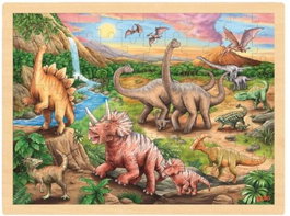 GOKI Puzzle de madera El valle de los dinosaurios de 96 piezas