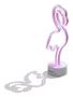 Muitomas NEONTFLAMINGO - Lámpara de Mesa Neon con Diseño de Flamenco, Color Blanco, Bombilla LED No Reemplazable Incluida, 5W, para Decoración de Interiores