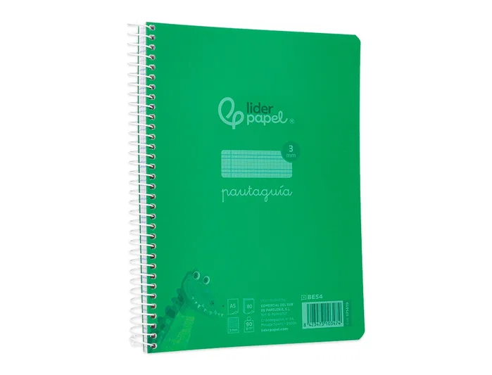 Liderpapel Cuaderno Espiral Pautaguía A5 Verde