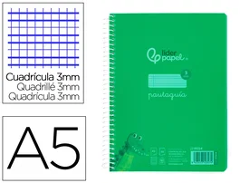 Liderpapel Cuaderno Espiral Pautaguía A5 Verde
