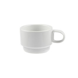 Oyv Taza Apilable de Porcelana, 10 cl, Color Blanco (Set de 72)