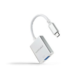 Nanocable Conversor USB-C a VGA Aluminio 10 cm Gris/Plata