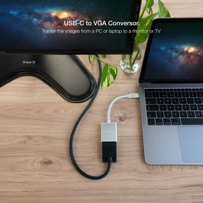 Nanocable Conversor USB-C a VGA 10.16.4101 Plata Nanocable Conversor USB-C a VGA 10.16.4101 Plata