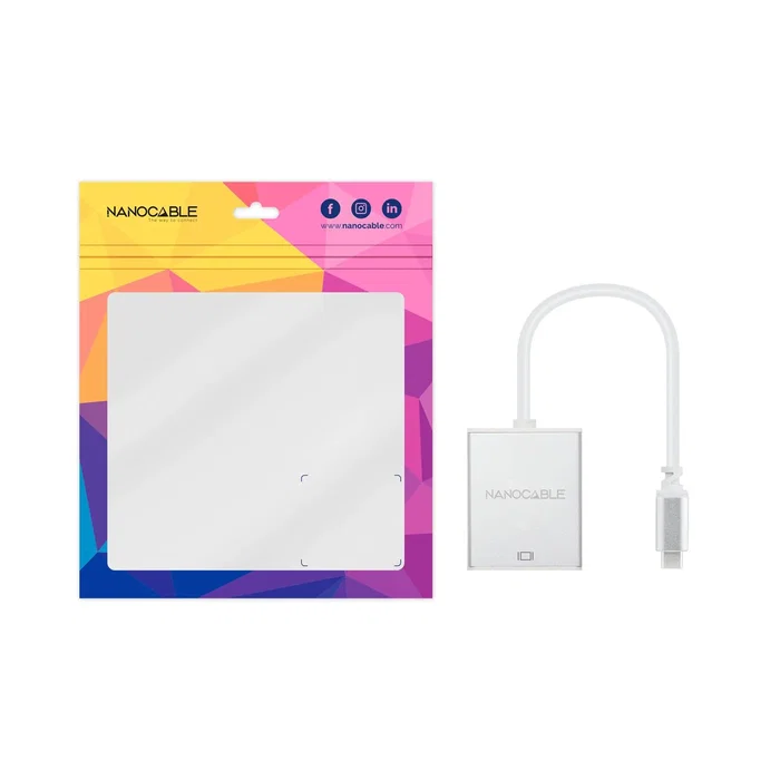 Nanocable Conversor USB-C a VGA 10.16.4101 Plata Nanocable Conversor USB-C a VGA 10.16.4101 Plata