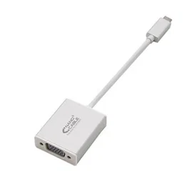 Nanocable Conversor USB-C a VGA, USB-C Macho a VGA Hembra, Aluminio, 10 cm, Gris