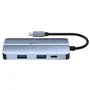 Leotec LEDS04 Docking Station 7 en 1, Base para Portátil USB-C con Power Delivery 100W, HDMI, VGA, USB 3.0, USB 2.0 y Salida Audio 3.5 mm, Gris
