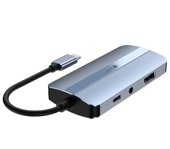 Leotec LEDS04 Docking Station 7 en 1, Base para Portátil USB-C con Power Delivery 100W, HDMI, VGA, USB 3.0, USB 2.0 y Salida Audio 3.5 mm, Gris