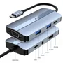 Leotec LEDS04 Docking Station 7 en 1, Base para Portátil USB-C con Power Delivery 100W, HDMI, VGA, USB 3.0, USB 2.0 y Salida Audio 3.5 mm, Gris