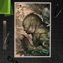 La mujer y el monstruo Litografia Creature from the Black Lagoon by Dan Quintana 61 x 41 cm - sin marco