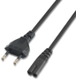 Aisens Cable de Alimentación Forma 8 CEE 7/16 Macho a C7 Hembra Negro 1,5m