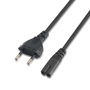 Aisens Cable de Alimentación Forma 8 CEE 7/16 Macho a C7 Hembra Negro 1,5m