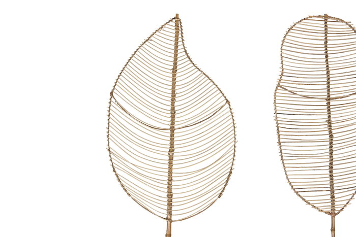 DKD Home Decor Decoración de Bambú Hoja 33x1,5x200 cm Surtido de 2