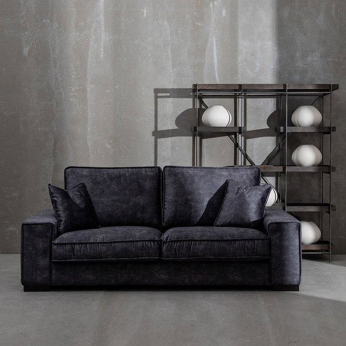 Sofá 3 Plazas Gris Oscuro Tejido Salón 230 X 93 X 97 cm Sofá 3 Plazas Gris Oscuro Tejido Salón 230 X 93 X 97 cm