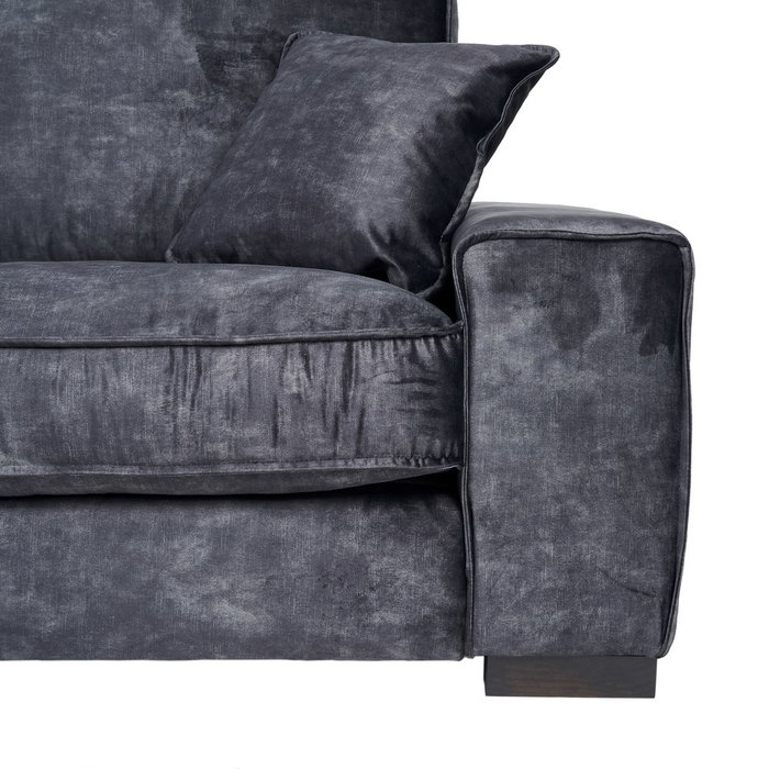 Sofá 3 Plazas Gris Oscuro Tejido Salón 230 X 93 X 97 cm Sofá 3 Plazas Gris Oscuro Tejido Salón 230 X 93 X 97 cm