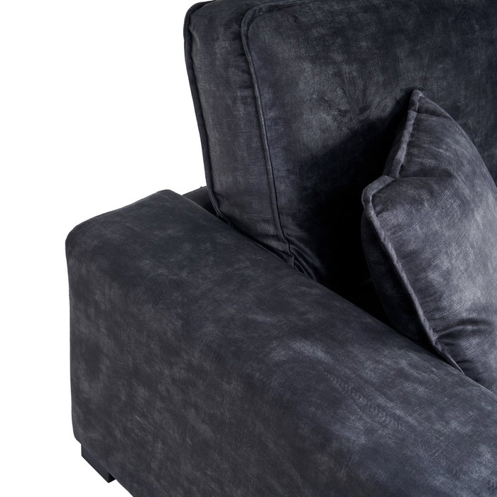 Sofá 3 Plazas Gris Oscuro Tejido Salón 230 X 93 X 97 cm Sofá 3 Plazas Gris Oscuro Tejido Salón 230 X 93 X 97 cm