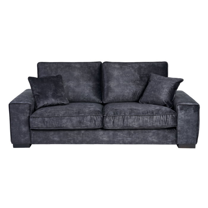 Sofá 3 Plazas Gris Oscuro Tejido Salón 230 X 93 X 97 cm Sofá 3 Plazas Gris Oscuro Tejido Salón 230 X 93 X 97 cm