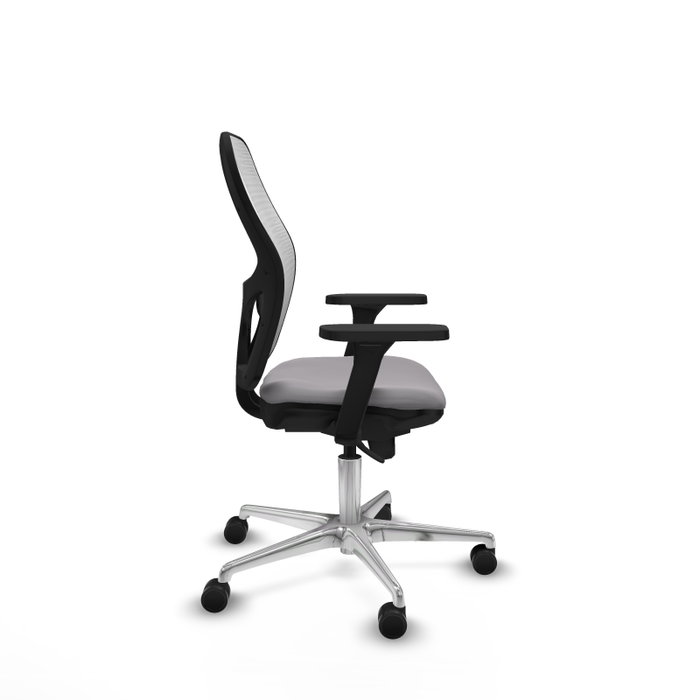 PIQUERAS Y CRESPO Silla de oficina Jorquera con mecanismo Sincro, Similpiel Gris y Malla Blanca