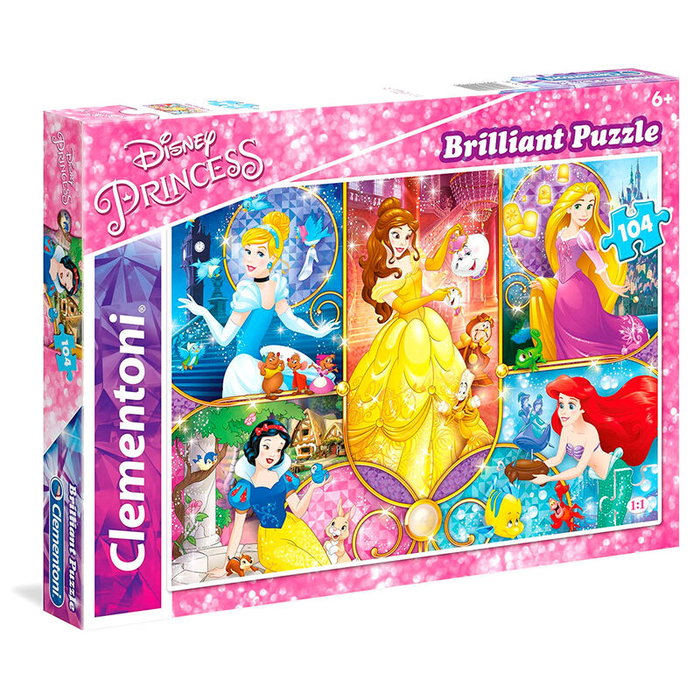 Clementoni Puzzle Brilliant Princesas Disney 104pzs 33,5x23,5cm