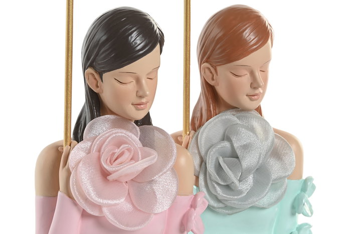 DKD Home Decor Joyero Rosa Verde 6 x 36 x 14 cm (2 Unidades)