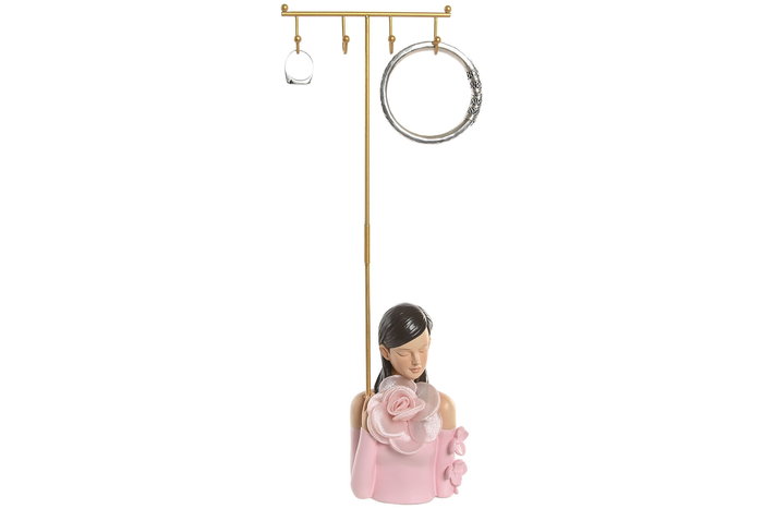 DKD Home Decor Joyero Rosa Verde 6 x 36 x 14 cm (2 Unidades)