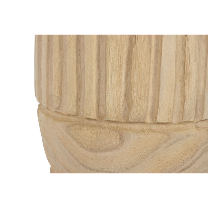 DKD Home Decor Jarrón de Madera de Paulownia Tallada Natural