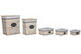 DKD Home Decor Set de 5 Cestas para la Ropa de Mimbre y Tela, Natural