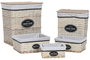 DKD Home Decor Set de 5 Cestas para la Ropa de Mimbre y Tela, Natural