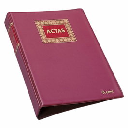 Dohe Libro de Actas A4 con 100 Hojas Recambiables, Burdeos