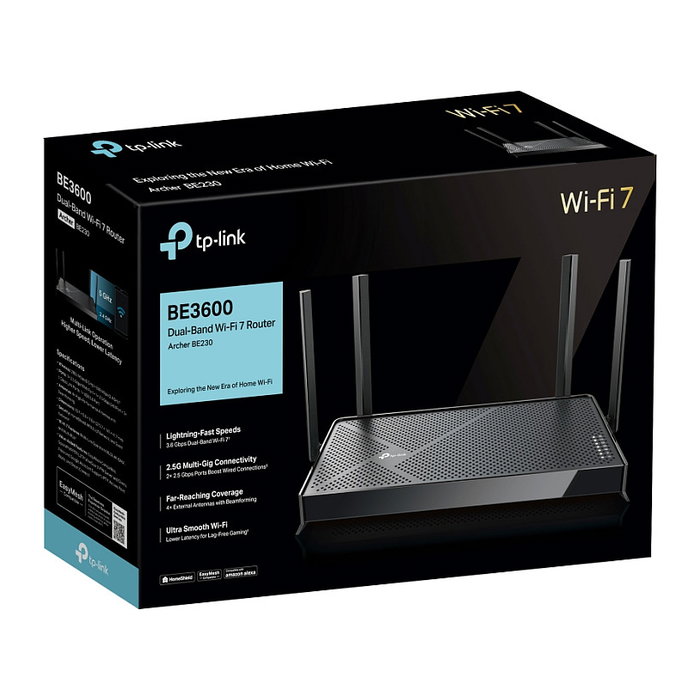 TP-Link Archer BE230 Router Inalámbrico Wi-Fi 7 Doble Banda Negro
