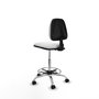 PIQUERAS Y CRESPO Taburete Isso CP bali blanco sin brazos base cromada ruedas nailon 50mm