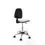 PIQUERAS Y CRESPO Taburete Isso CP bali blanco sin brazos base cromada ruedas nailon 50mm