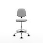 PIQUERAS Y CRESPO Taburete Isso CP bali blanco sin brazos base cromada ruedas nailon 50mm