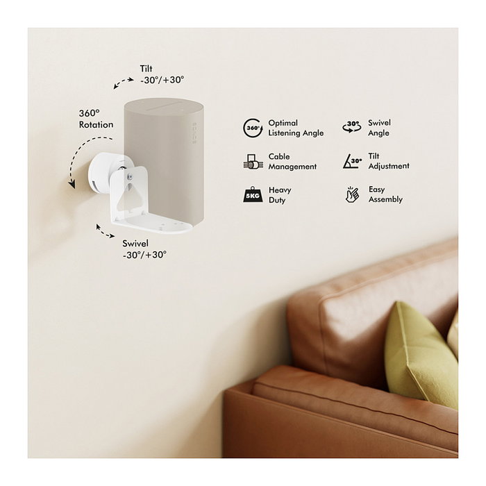 LogiLink Soporte de pared para Sonos Era 100 y Sonos Era 300, 1 unidad