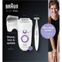 Braun Silk-épil 5 5-825 Power Epilador Eléctrico con 28 Pinzas MicroGrip, Blanco y Púrpura