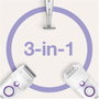 Braun Silk-épil 5 5-825 Power Epilador Eléctrico con 28 Pinzas MicroGrip, Blanco y Púrpura