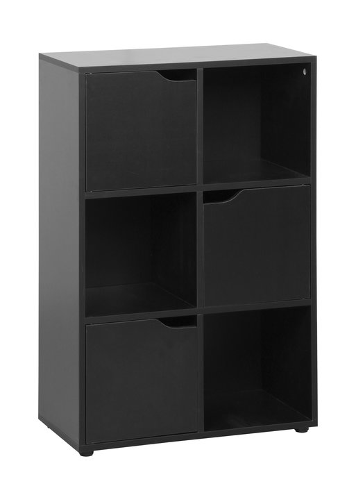 Inde - Estante Cubo con 3 Puertas y 6 Compartimentos, Mueble para Almacenamiento, 60 x 29 x 90 cm