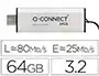 Q-connect Memoria USB Flash Drive 64 GB USB 3.2 Tipo C Plata