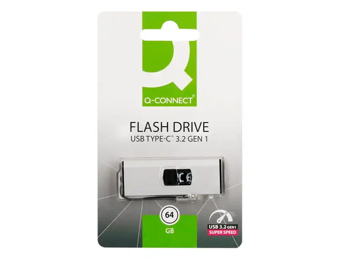 Q-connect Memoria USB Flash Drive 64 GB USB 3.2 Tipo C Plata