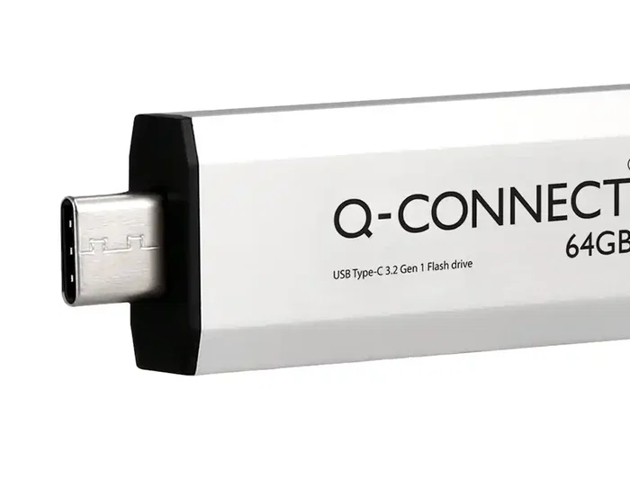 Q-connect Memoria USB Flash Drive 64 GB USB 3.2 Tipo C Plata