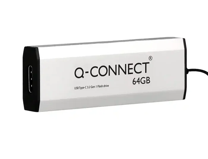 Q-connect Memoria USB Flash Drive 64 GB USB 3.2 Tipo C Plata