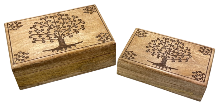 DKD Home Decor Joyero Arabe Marron 17.5 x 9 x 25 cm Set de 2 (2 Unidades)